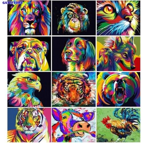 Animal Cat DIY Painting By Numbers Modern Abstract Wall Art Paint HandPainted Paint By Numbers Unique Gift 40x50