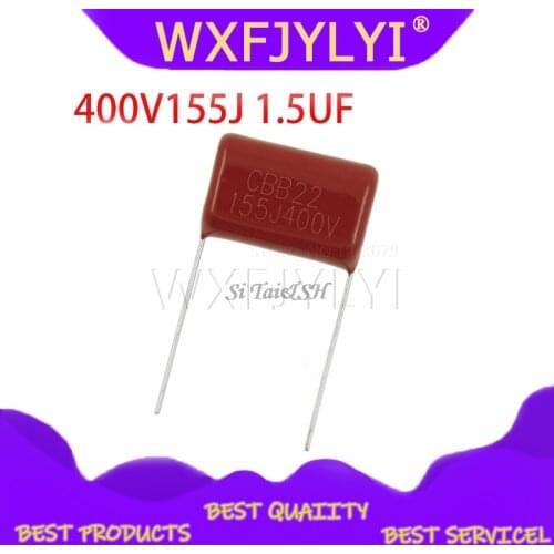 10PCS 400V155J 1.5UF Pitch 20MM 400V 155 1500nf CBB Polypropylene film capacitor