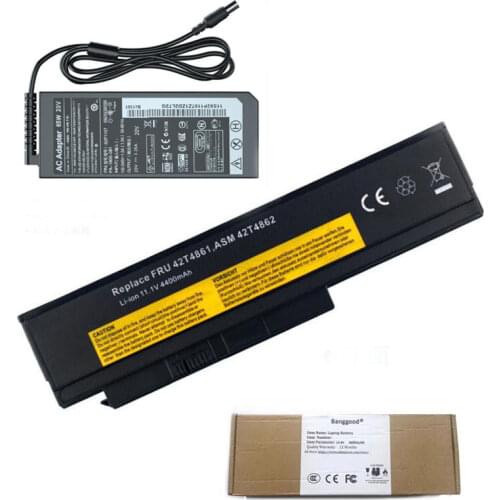 4400mAh 42T4861 Laptop Battery + 20V 3.25A AC Charger for Lenovo ThinkPad X230 X230i X220 X220I X220S 45N1025 45N1028 45N1029