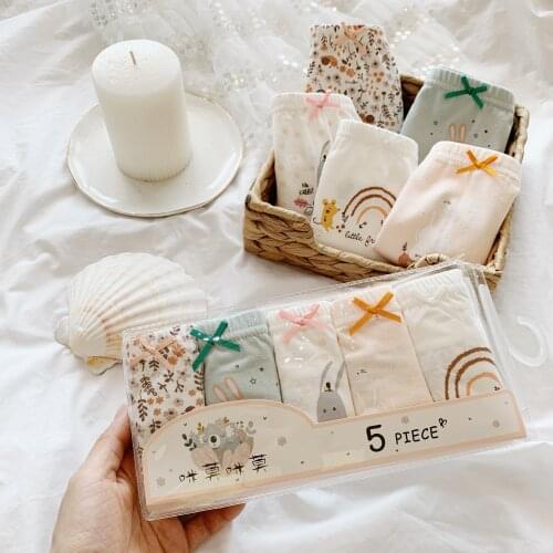 5Pcs/lot Girls Cotton Boxer Briefs Girl Panties Girls Boxer Shorts Childrens Panties Kids Underwear For 2-14 Years GU233