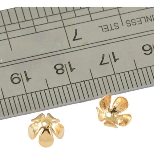 50 x Gold Plated Flower Spacer Beads Caps 8mm - Beading Craftings Jewellery Making Findings