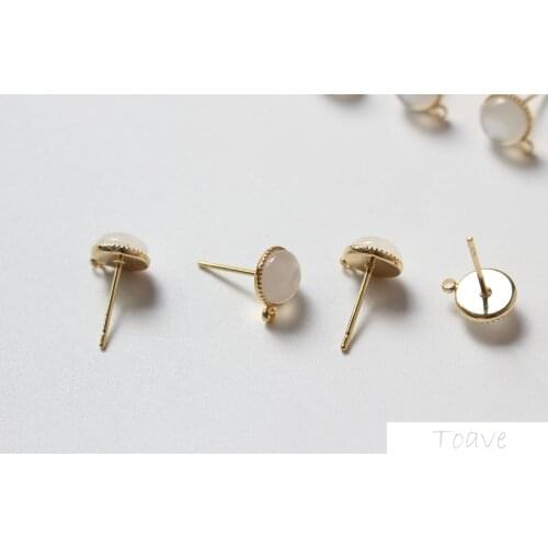 925 silver pin copper plated 18k gold faux-bay texture cake side with ring ear nails double ring single ring pendant accessories