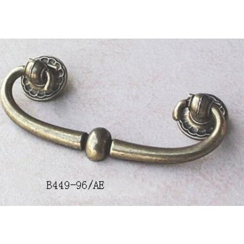 96mm vintage style drop ring cabinet pull knob antique bronze drawer dresser handle pull antique brass handle 3.75"