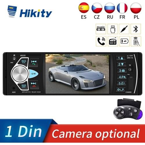 Hikity Autoradio 4022D 4.1" 1 Din Car Radio Audio Stereo USB FM Audio Player Radio Univeral Buletooth Car Audio Support Camera
