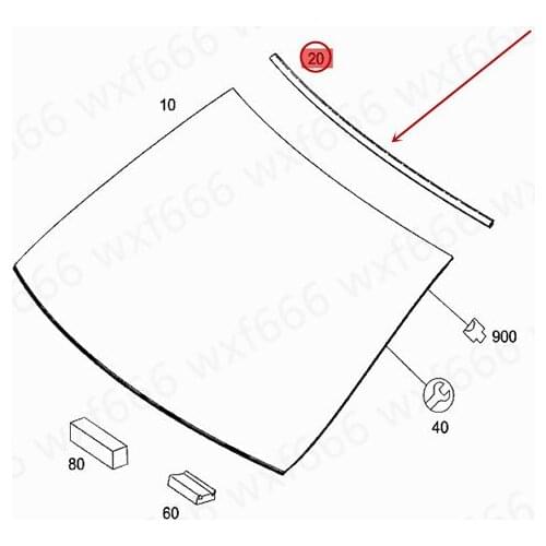 Car Flap on the front windshield Sealed soft strip Suitable for W204mer ced es-be nzC180 C200 Sealing frame Front glass strip