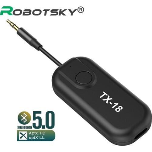 TX18 Aptx Wireless Adapter Bluetooth 5.0 Receiver And Transmitter Jack 3.5mm Adapter HD Low Latency Support Aptx Aptx-LL For PC