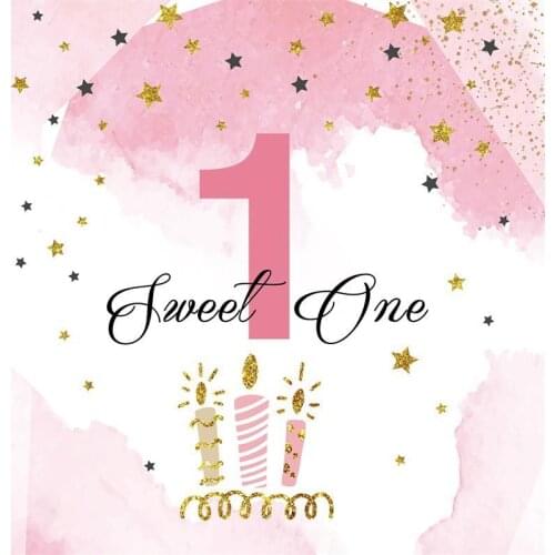 Glitter Stars Candles Cake Smash Photographic Backgrounds Sweet 1 2 3 Birthday Kids Party Backdrops Table Decor Poster