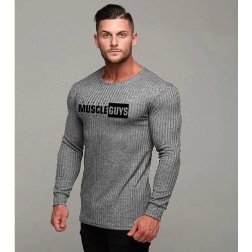 Muscleguys Brand Autumn Sweater Mens Fashion Casual Male Sweater O-Neck Slim Fit Knitting Men Sweaters Pullovers