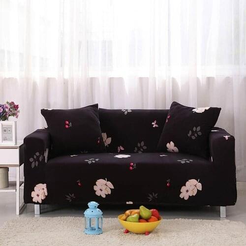 Black Grey Floral Flowers Stitching Sofa Cover Slipcover Stretch Elastic Spandex/Polyester Chair Loveseat L Shape Sofa Protector