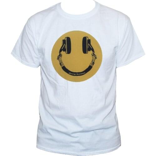 Deep Hoe Mic T SHIRT Techno Smiley Face Retro Graphic Printed Cool Tee4XL5XL