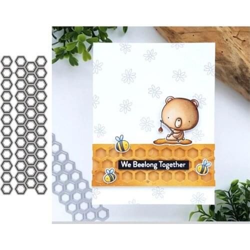 Honeycomb Long Metal Cutting Dies for Scrapbooking Handmade Mold Cut Stencil New 2021 DIY Card Make Mould Model Craft Decoration