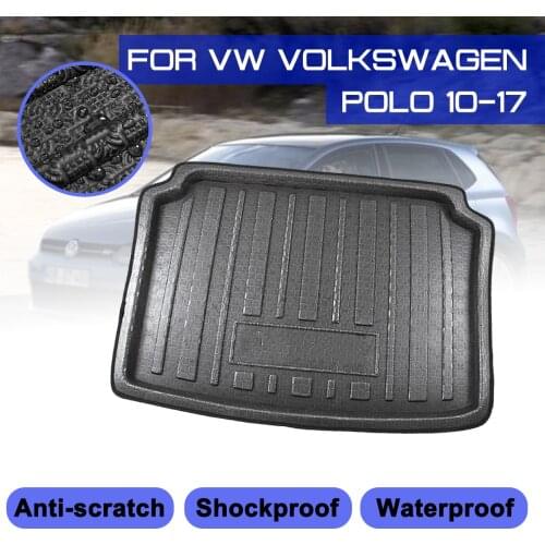 For VW Volkswagen Polo 2010-2017 Car Rear Trunk Boot Mat Waterproof Floor Mats Carpet Anti Mud Tray Cargo Liner