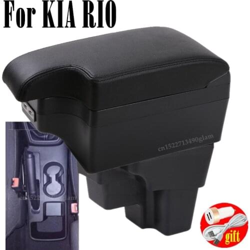For KIA RIO Armrest 2018 For Europe South America Retrofit parts dedicated Car Armrest box Center Storage car accessories USB