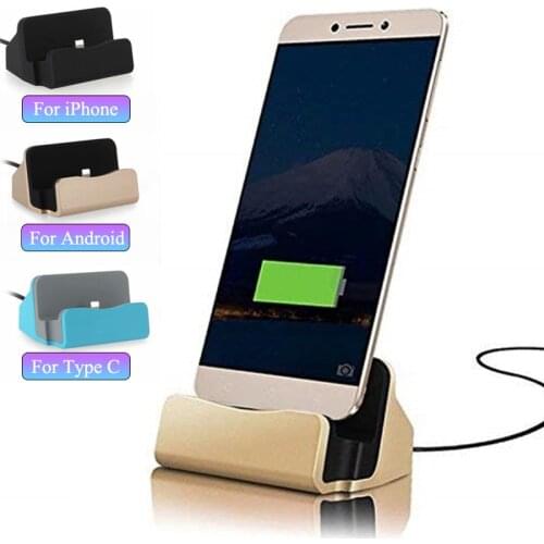 For iPhone 7 8 XS MAX Samsung A50 A70 Note 10 Honor 7A 7C Y5 Y6 Docking Station Micro USB Type C Dock Station Charger Holder