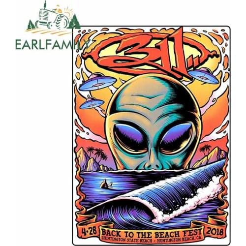 EARLFAMILY 13cm x 9.6cm for The Beach Festival Motorcycle Decal Car Bumper Window Stickers Personality Creative Decoration