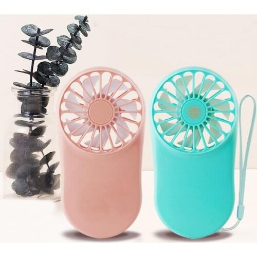 Mini Pocket Hand Held Fan with Lanyard USB Rechargeable Cartoon Cute Portable Fan Portable Desk Fans Cooling Outdoor Travel Fans