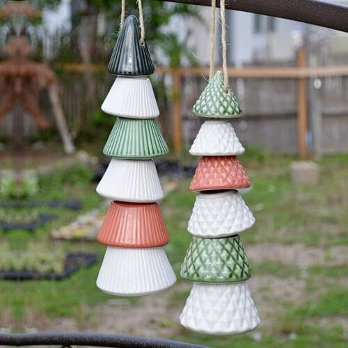 Handmade Christmas Tree Design Ceramic Hang Decorations