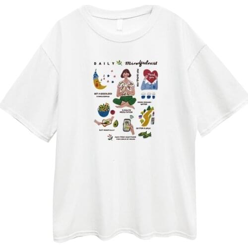 Summer new Korean Harajuku style loose cartoon print short-sleeved T-shirt women