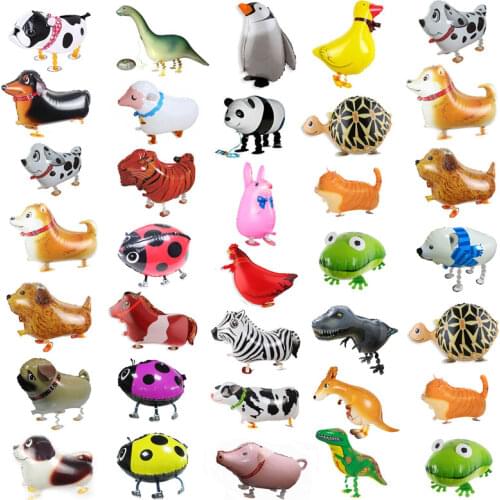Cute Walking Animal Helium Balloons Cat Dog Dinosaur Air Ballons Birthday Party Decorations Kids Adult Event Party Decor Balloon