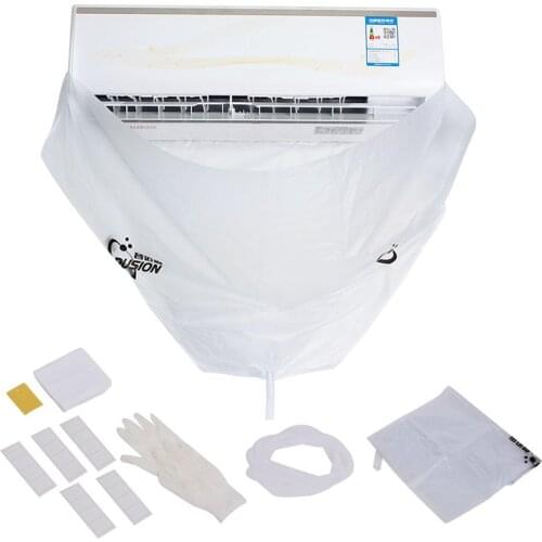 Wall Air Conditioner Cover Set Waterproof Air Conditioning Cleaning Cover With Drain Port Air Conditioner Cover Set