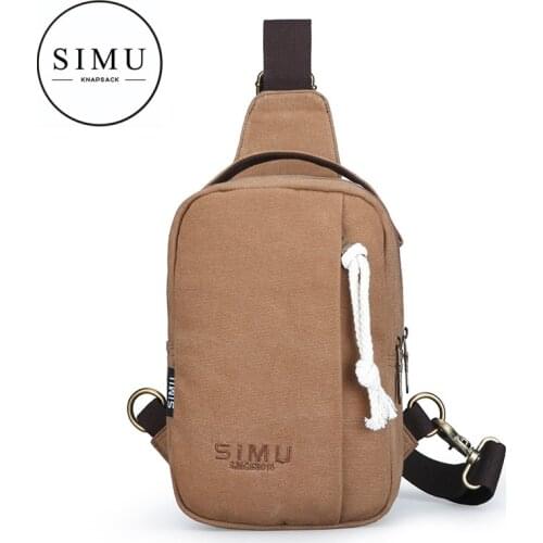 Simu chest bag mens Bag Messenger Bag Canvas Shoulder Bag Messenger Bag Backpack sports leisure waist bag