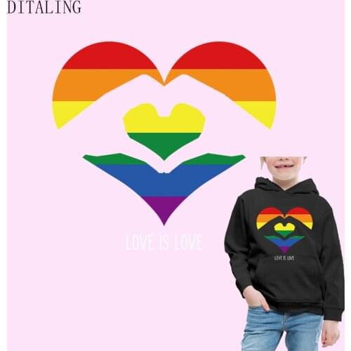 Love Patch Thermal Sticker On Clothes Love Is Love Ironing Patch DIY Washable Heat Transfer Sticker On T-Shirt Tops Appliqued