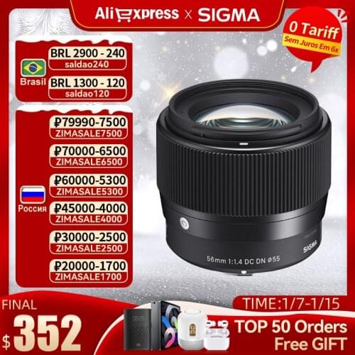 Sigma Lens 56mm F1.4 Len Large Aperture Mirrorless Camera Lens For Sony E-mount A6600 A6500 A6400 A6300 A6000 A5100 A5000 A7