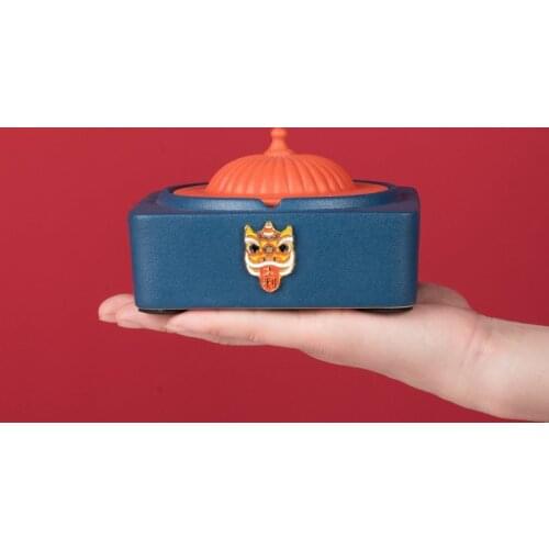 Luxury Chinese Qing Dynasty Mandarin Design Cearmic Ashtray Cute Mini Ashtray with The Lids Home Decor Ashtray Gift Boyfriend