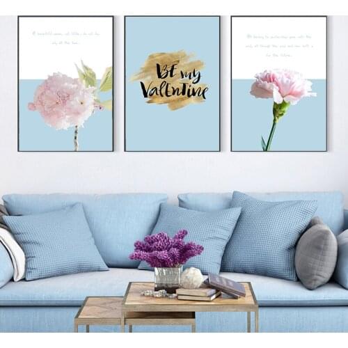 Peony Flower Canvas Poster Nordic Blush Floral Botanical Print Wall Art Painting Be My Valentine Decoration Picture Room Décor