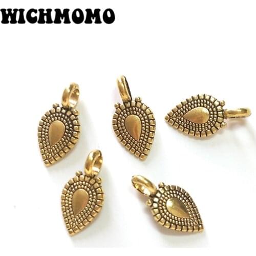 New 20pcs 18*10MM Retro Gold Zinc Alloy Heart-shaped Water Drop Charms Pendants for DIY Necklace Jewelry Accessories