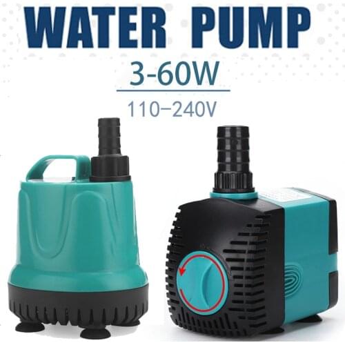 110V-240V Aquarium Submersible Water Pump Fountain Filter Fish Pond Bottom Suction Water Pump Tank Fountain 3-60W