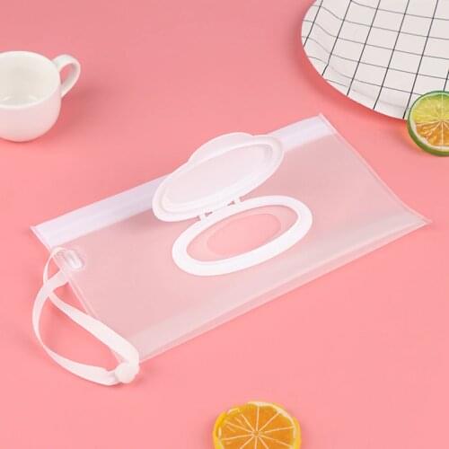 Portable Cartoon Baby Kids Wet Wipes Clutch Carrying Bag Light Weight Wet Paper Tissue Container Dispenser Snap-strap Pouch