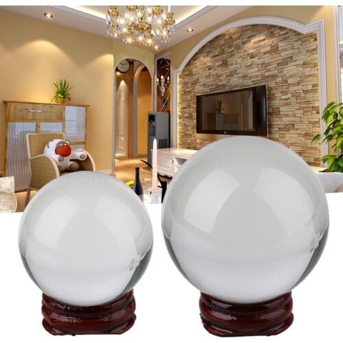 Transparent Crystal Ball Sphere Glass With Stand 50MM/60MM Pure Clear Gift