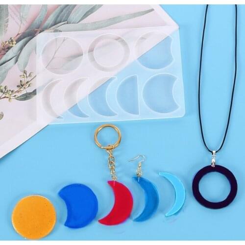 8 Shapes Moon Silicone Casting Molds Jewelry Tools For DIY Resin Pendant Earring Uv Epoxy Handmand Craft Jewelry Making