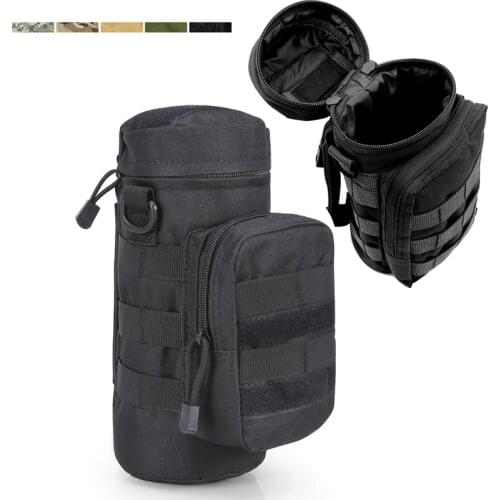 Tactical Gear Water Bottle Holder Belt Clip Military Nylon Webbing Buckle Hook Outdoor Camping Equipment EDC Hunting Water Bag