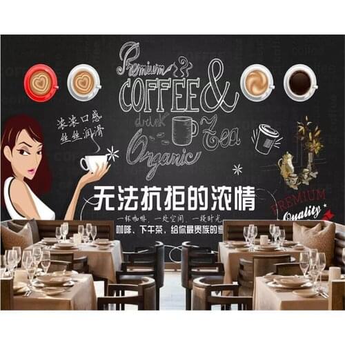 Beibehang Vinyl wall 3d photo b HD hand drawn coffee chalkboard background tooling vinyl wallpaper wallpaper for walls in rolls