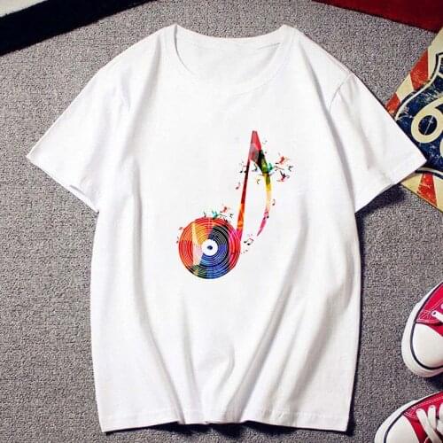Women Note Printed Short Sleeve Fashion Summer Lady Womens Clothing Tops T-Shirt Shirt Tees Female Short sleeve T Shirt Clothing