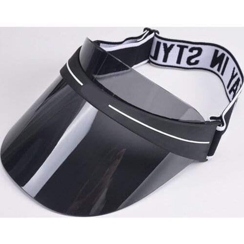 Women Fashion Letter Sports Sunshade Travel Sunscreen Driving Baseball Cap Female Transparent PVC Plastic Empty Top Sun Hat