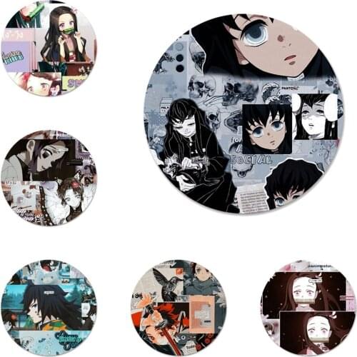 Kamado Nezuko Kimetsu no Yaiba Demon Icons Pins Badge Decoration Brooches Metal Badges For Clothes Backpack Decoration