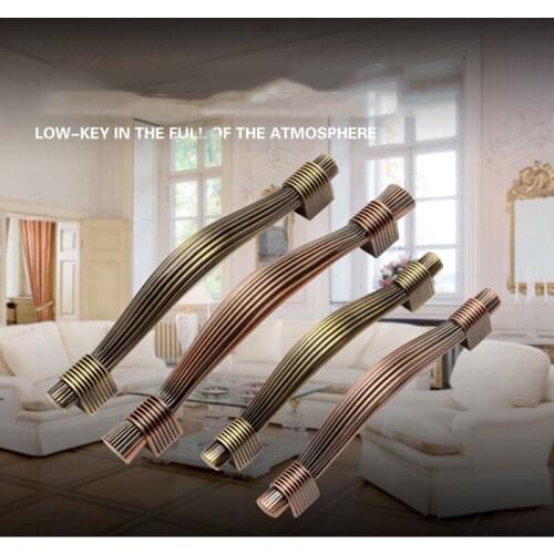 1PCS Single Hole/96mm/128mm Red Copper or Antique Brass Zinc Alloy Kitchen Furniture cabinet Handle Bedroom Drawer Pulls HM55