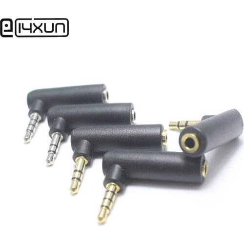 1Pcs Gold / nickel 3.5mm 3 / 4 Pole Right Angle Female to Male Audio Stereo Plug L Shape Jack Adapter Connector