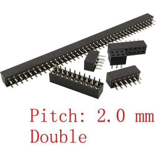 10Pcs 2* 2P-40Pin Straight Pin 2.0mm Pitch Double Row Female Header In-line PCB Board Pin Header Socket Strip Connector