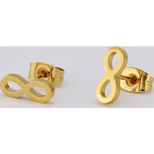 10Pcs Han Edition Hot Titanium Steel Stainless Steel 8 Bytes Fashionable Allergy Free Digital Needle Stud Earrings