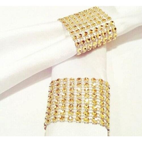 10pcs Wedding Napkin Holders Diamond Napkin Rings for Wedding Decoration Supplies Plastic Ring Table Decoration Accessories