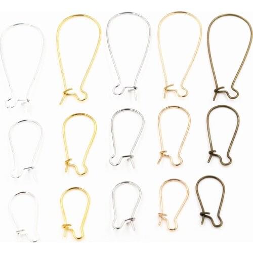100pcs/Lot 9x18mm/11x24mm/16x38mm Silver Color /Rhodium/Gold Color Earring hooks Earring Ear Wires Findings DIY Jewelry Making