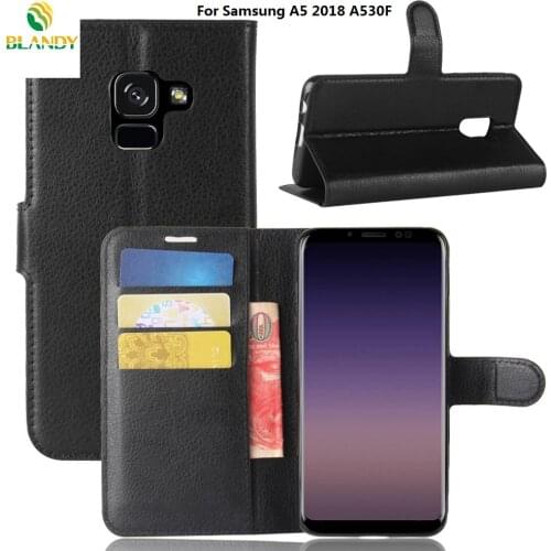 100pcs/lot For Samsung A5 A7 2018 A530F A730F Lychee Wallet Leather TPU cover case For samsung C5 pro J7 plus C10 Xcover 4