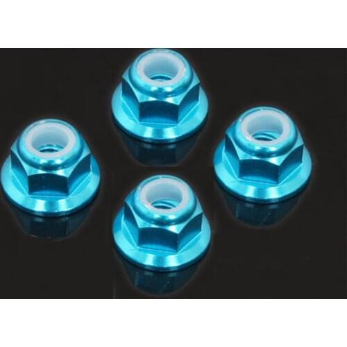 122049 HSP ( 02190B ) Upgrade Spare Parts For 1/10 R/C Model Car Blue Aluminum Nylon Nut M4 122049
