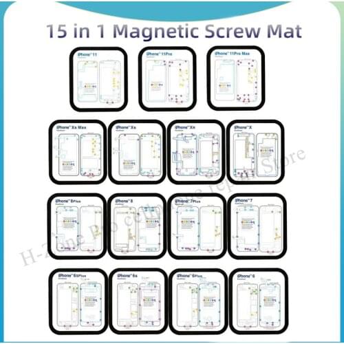 15PC Professional Guide Pad for iPhone11 XsMax XR XS X 8P 8 7 7P 6 6s 6p 6sp Magnetic Screw Keeper Chart Mat Phone Repair Tools