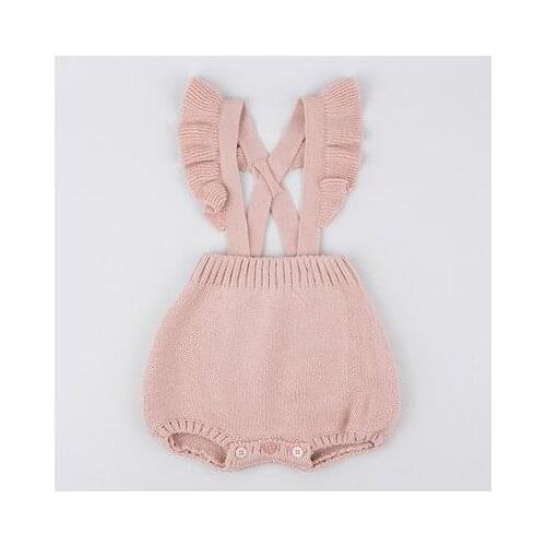 2018 Toddler Baby Boy Girl Knitting Romper Jumpsuit Infant Knitted Baby Rompers Winter Sling Strap Baby Clothes Playsuit Outfit