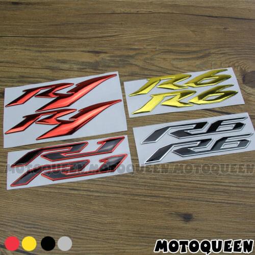 Motorcycle Raise 3D Label Emblem Fairing Decals Sticker For Yamaha R1 R6 YZF-R1 YZF-R6 YZF1000 YZF600 1998-2015 2016-2018